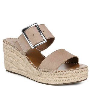 Franco Sarto Coastal Espadrille Wedge Leather Sandal Sz 9
